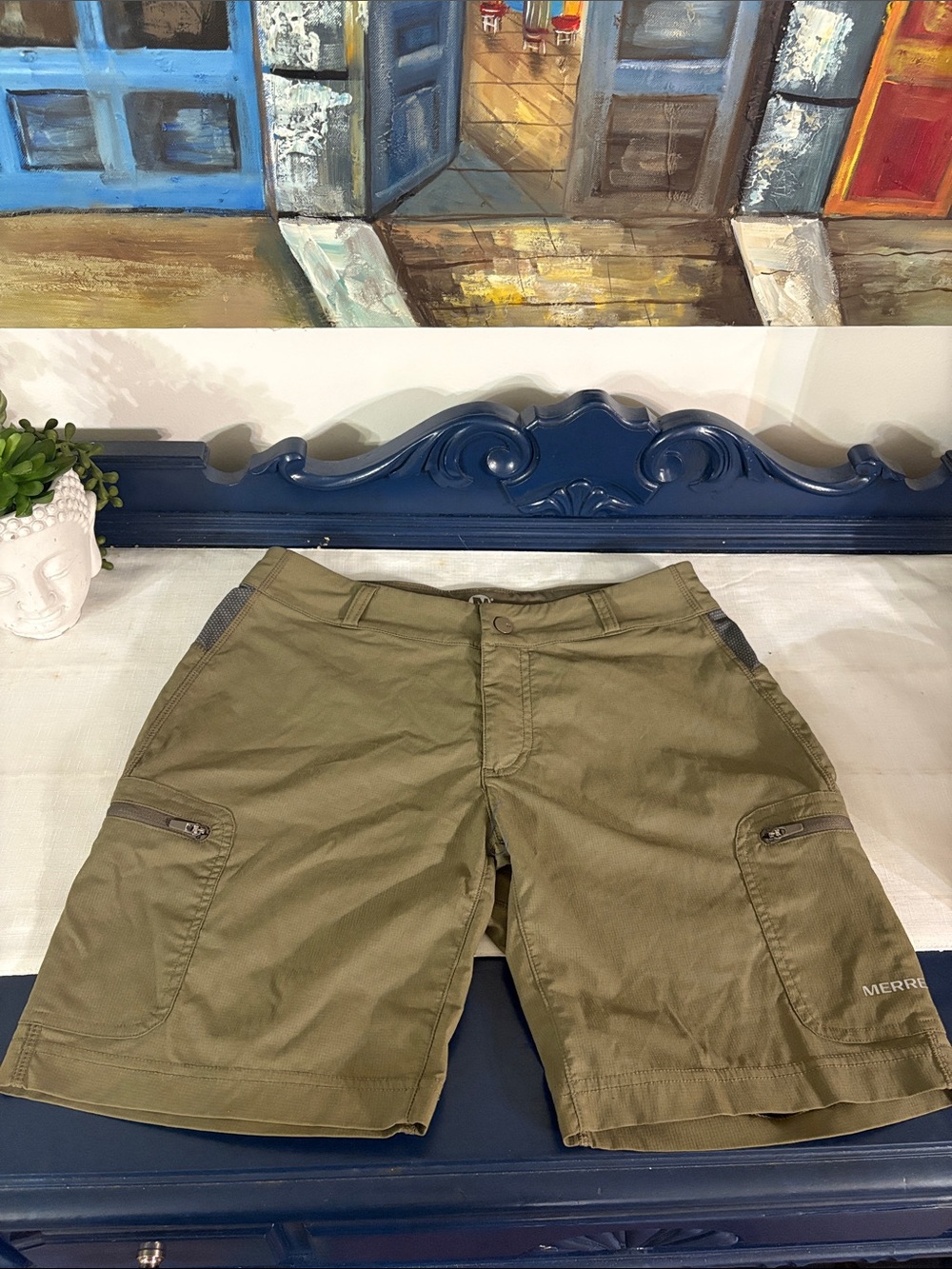 Merrell Women's Hiking Cargo Shorts Size 4 Green EUC